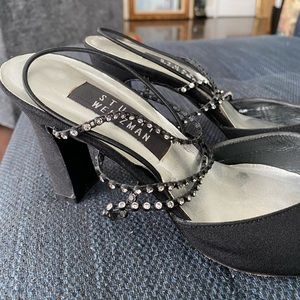Stuart Weitzman Strap Heel with gem stones
